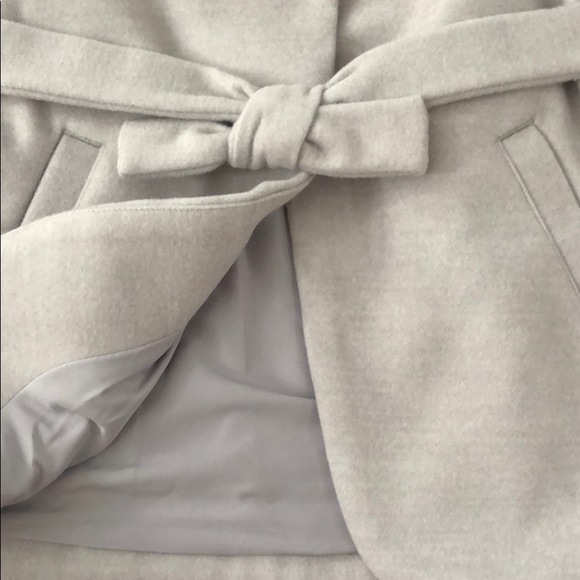 Janie and Jack Faux Fur Trim Belted Coat Gray Pink - Picture 7 of 11